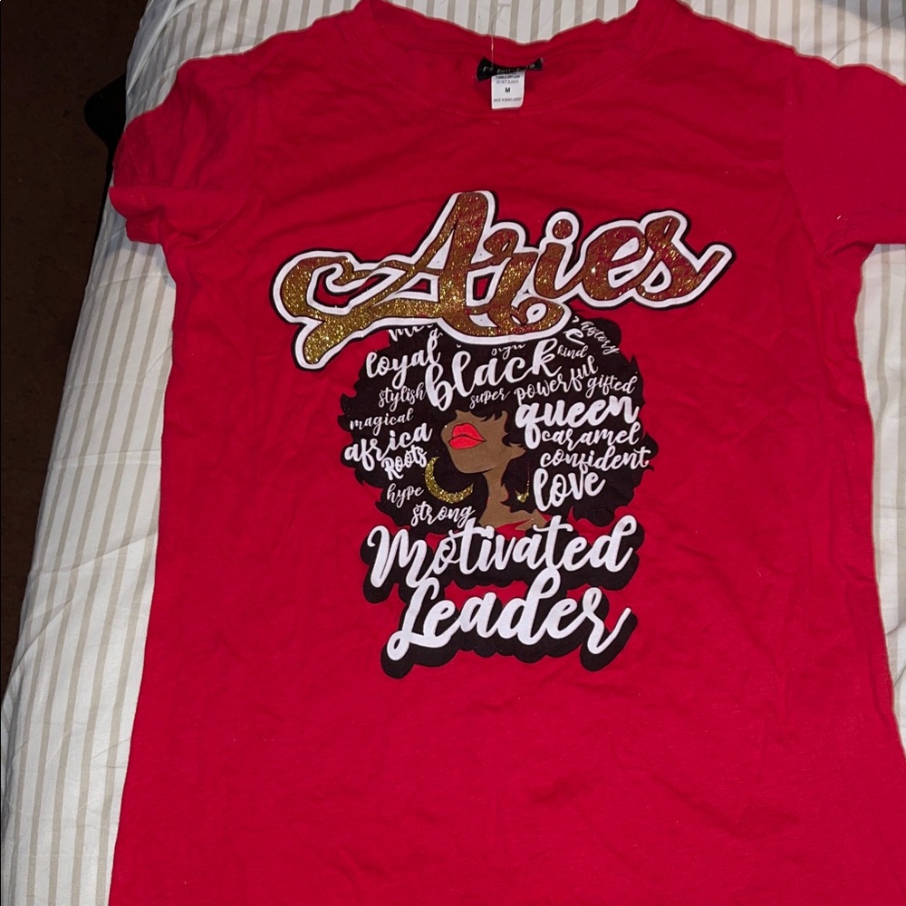 Aries Motivated Leader Red Tee